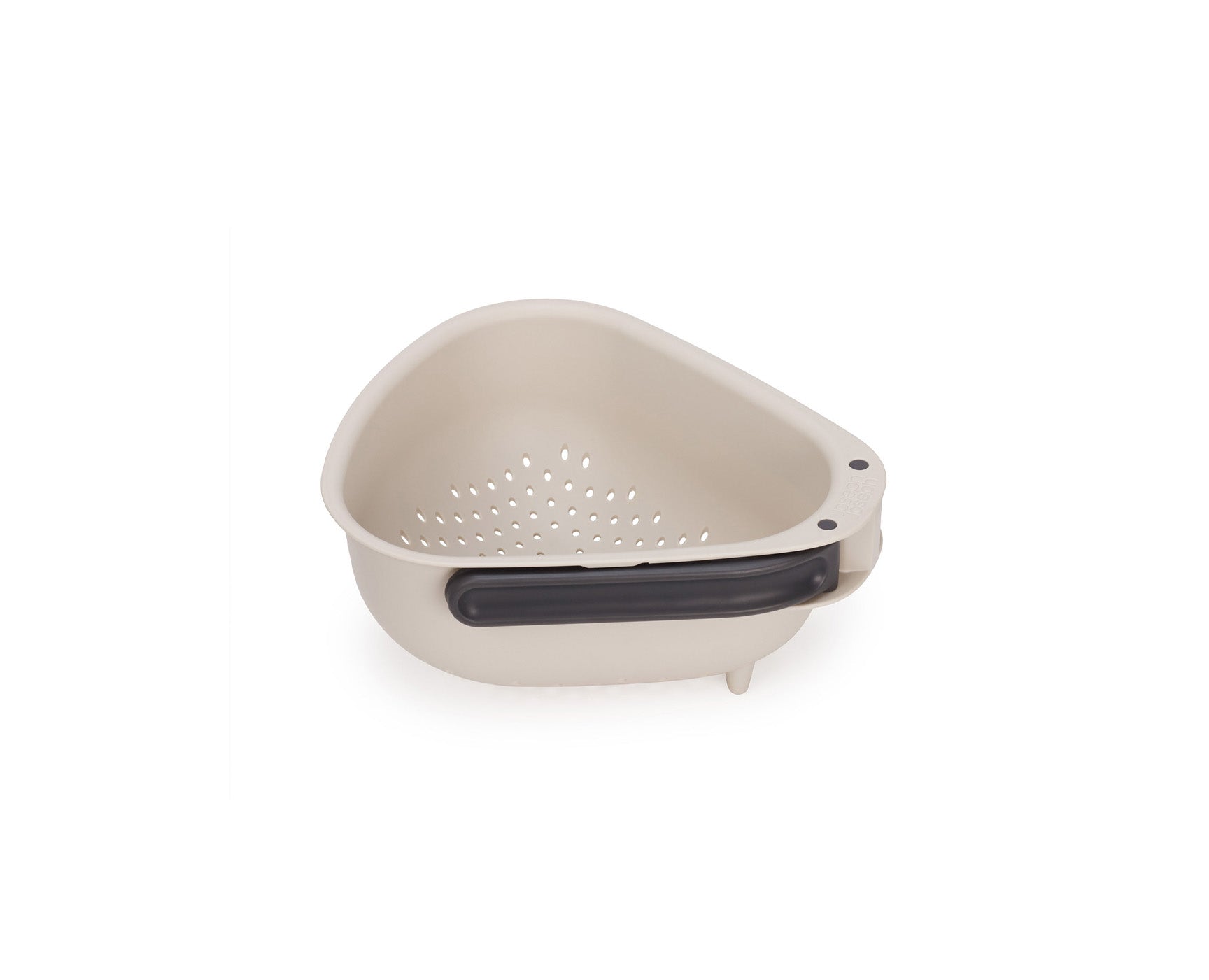 Droplet Large White Colander with Folding Handle - Image 2