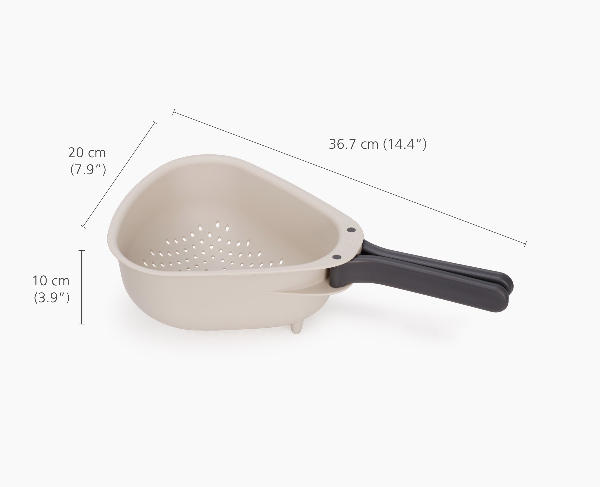 Droplet Large White Colander with Folding Handle - Image 7