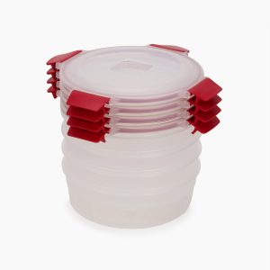 Nest  Lock 8-Piece Red 1L Round Food Container Set