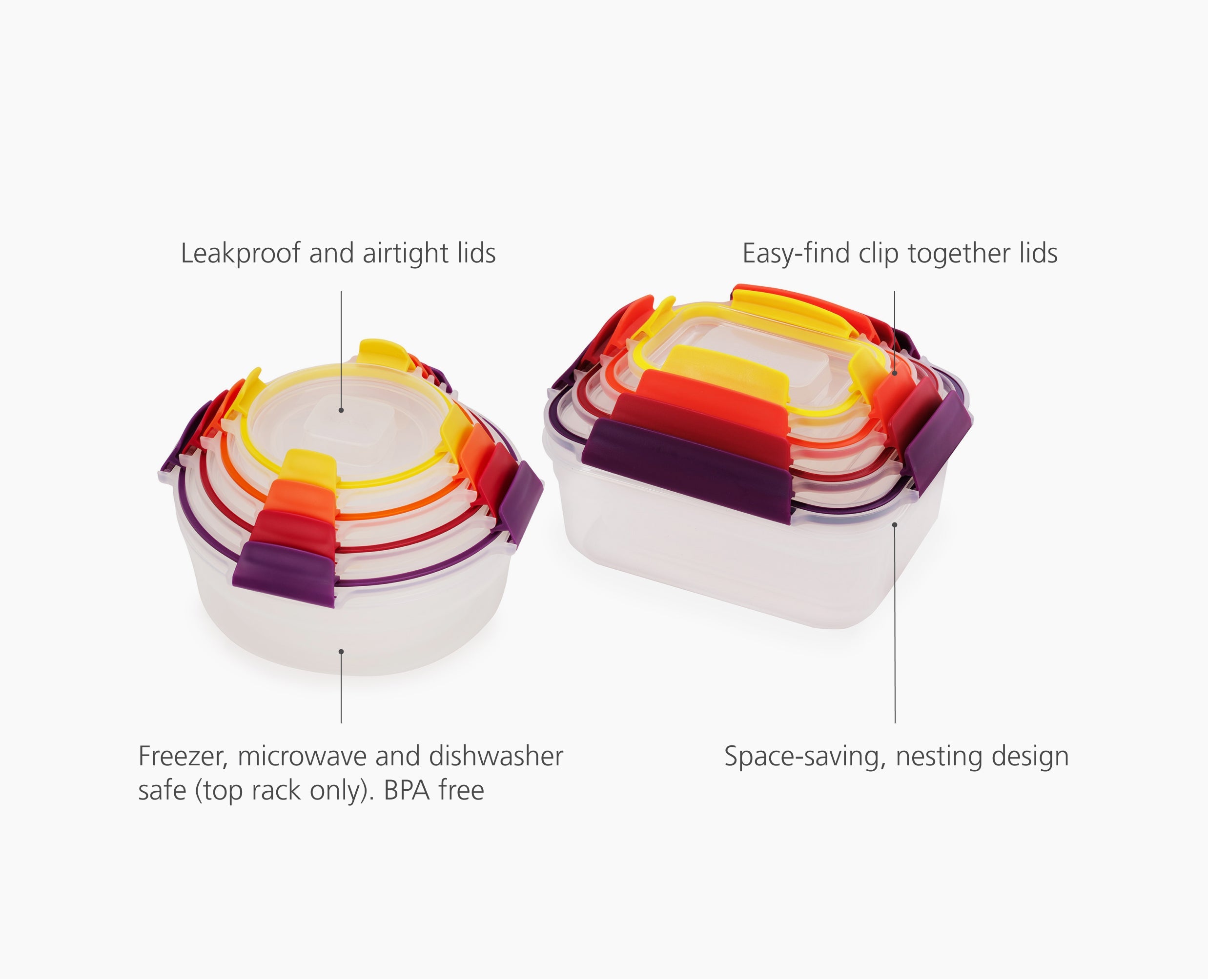 Nest Lock 16-Piece Multicolor Mixed Food Container Set - Image 6