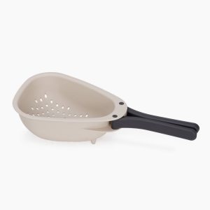 Droplet Mini White Colander with Folding Handle