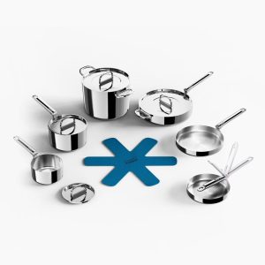 Space Steel Folding Handle 10-Piece Cookware Set