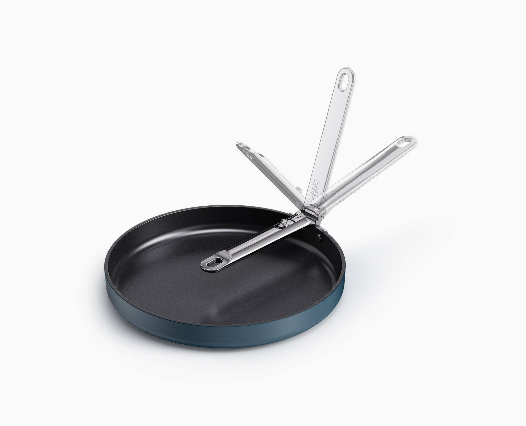 Space Folding Handle Non-Stick 12 Blue Shallow Frying Pan