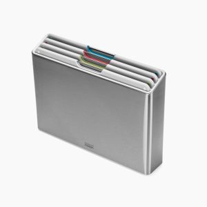 Folio Steel 4-piece Stone Cutting Board Set With Stainless-Steel Case