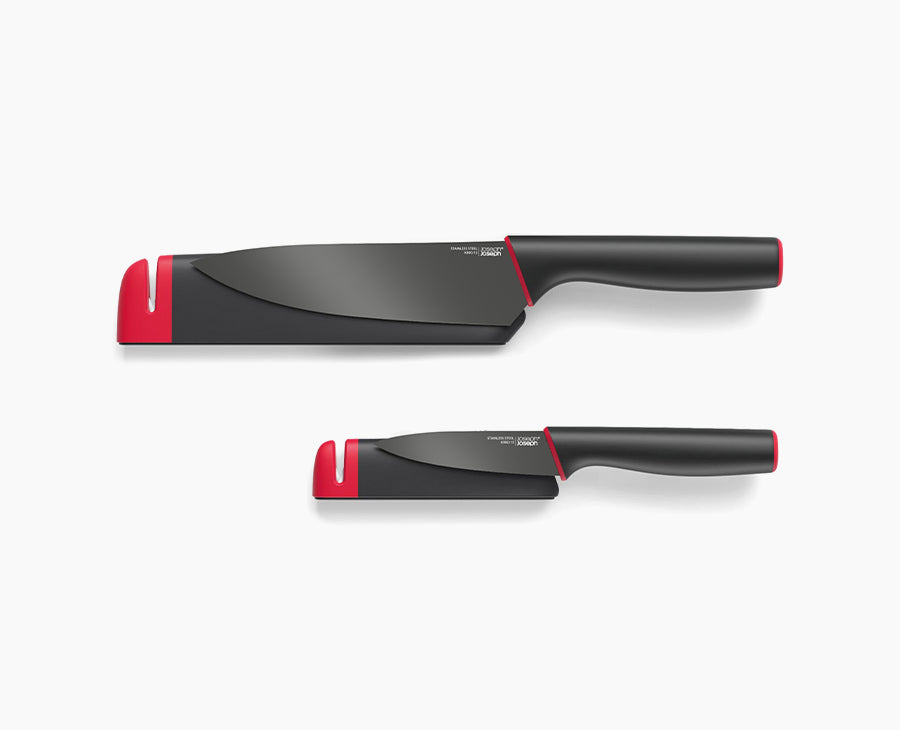 Slice&Sharpen Set of 2 Knives with Sharpening Sheaths