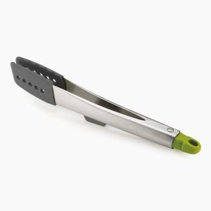 Elevate  Gray Silicone Steel Tongs