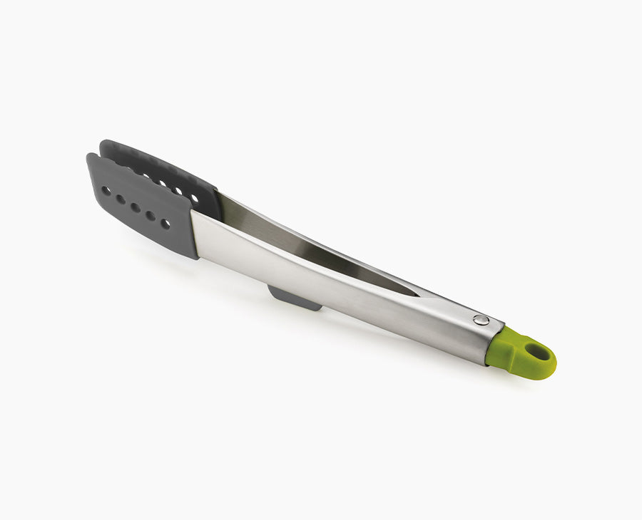 Elevate Gray Silicone Steel Tongs