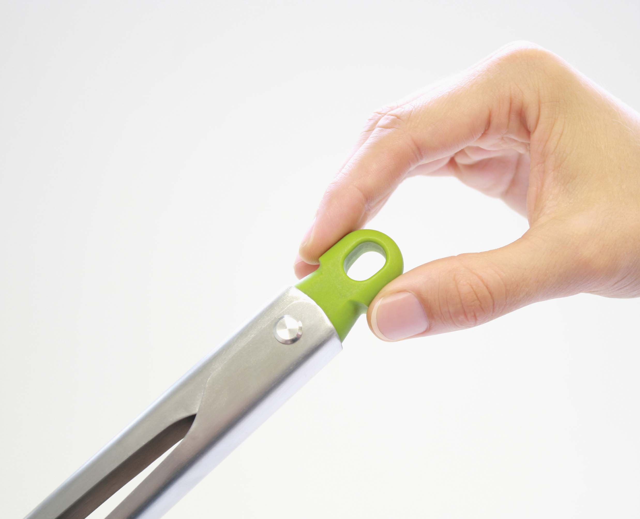 Elevate Gray Silicone Steel Tongs - Image 5