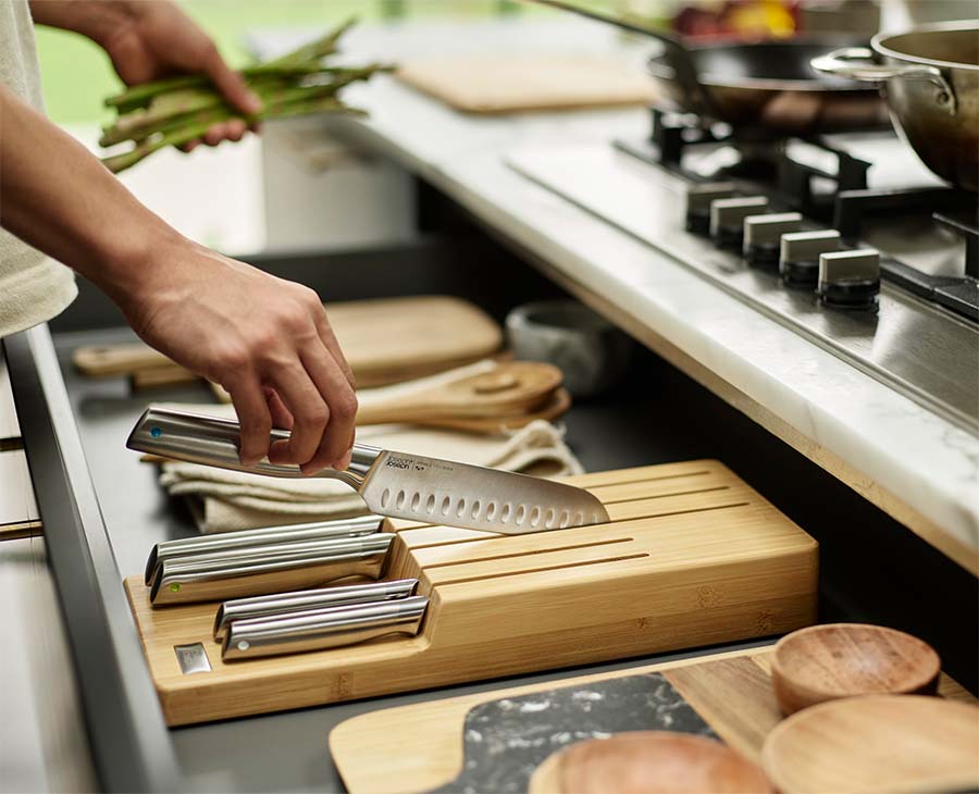 Elevate Steel Knife Set with In-drawer Bamboo Storage Tray - Image 2