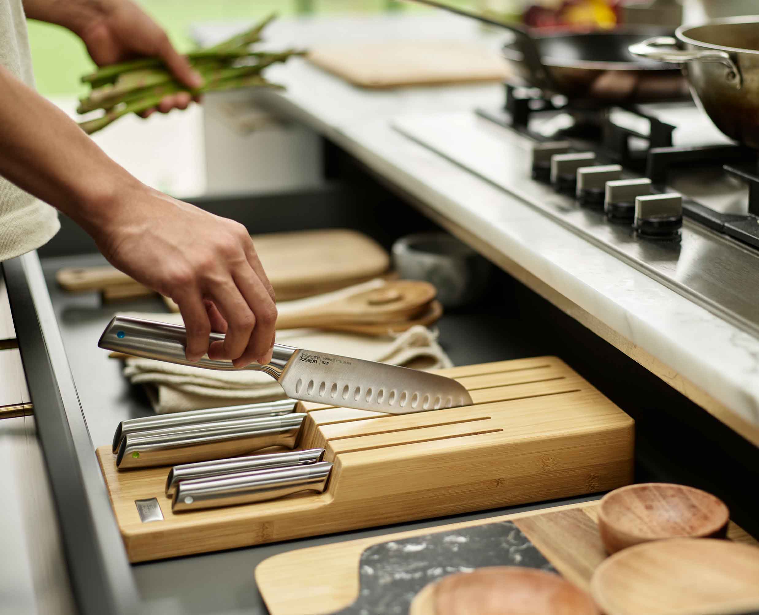 Elevate Steel Knife Set with In-drawer Bamboo Storage Tray - Image 3
