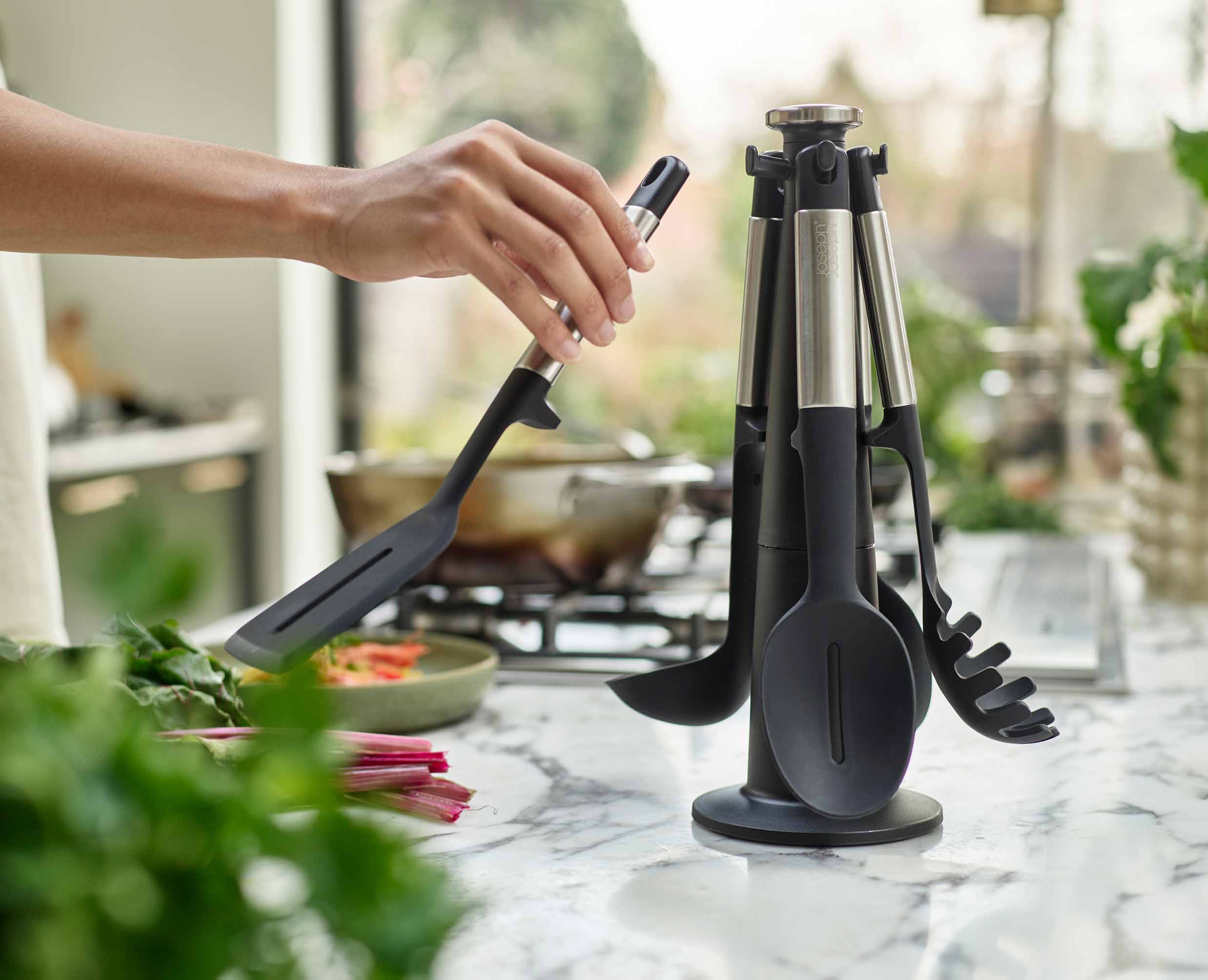 Elevate Stainless-steel Silicone 5-piece Utensils Carousel Set - Image 3