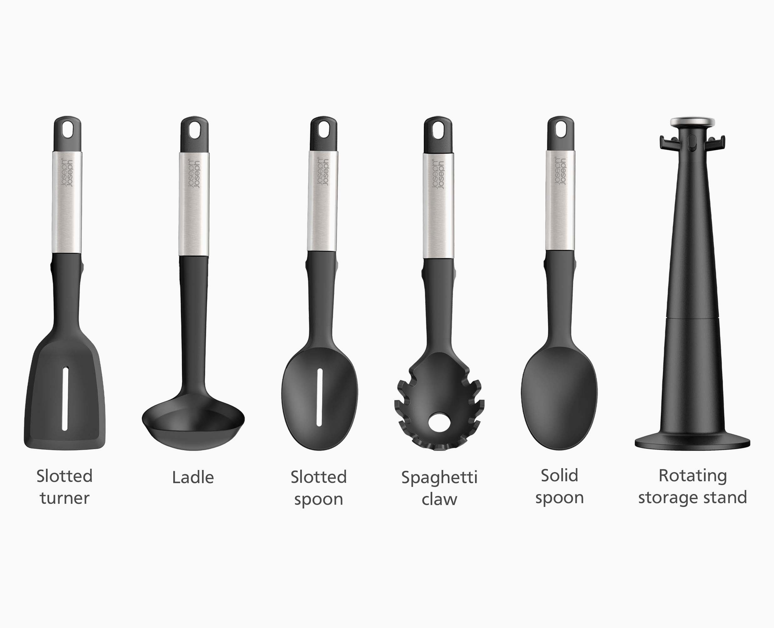 Elevate Stainless-steel Silicone 5-piece Utensils Carousel Set - Image 8