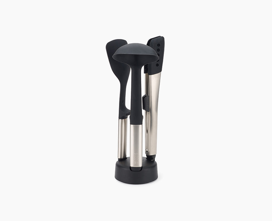 Elevate Fusion 3-piece Stainless-steel Utensil Set with Compact Stand