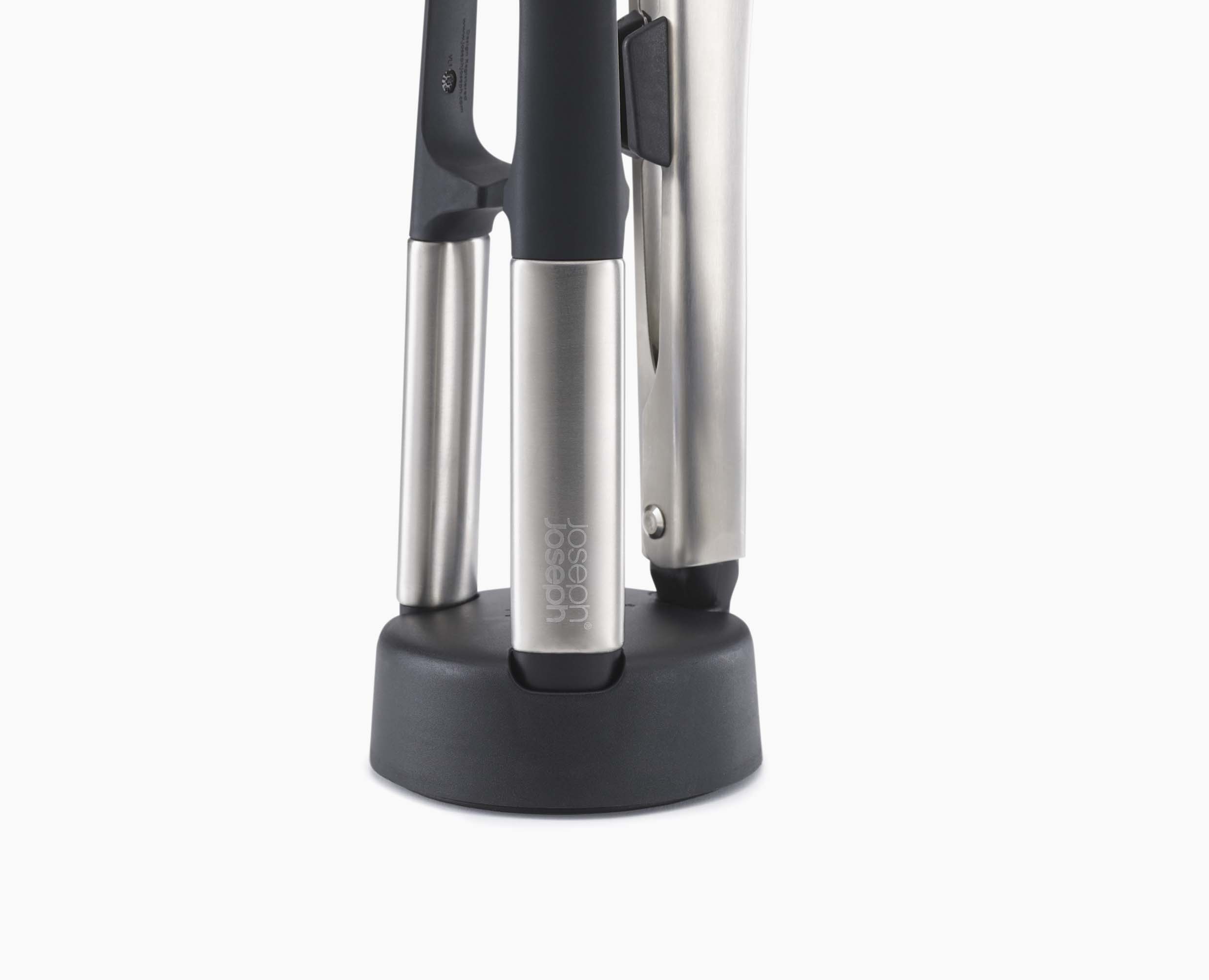 Elevate Fusion 3-piece Stainless-steel Utensil Set with Compact Stand - Image 4