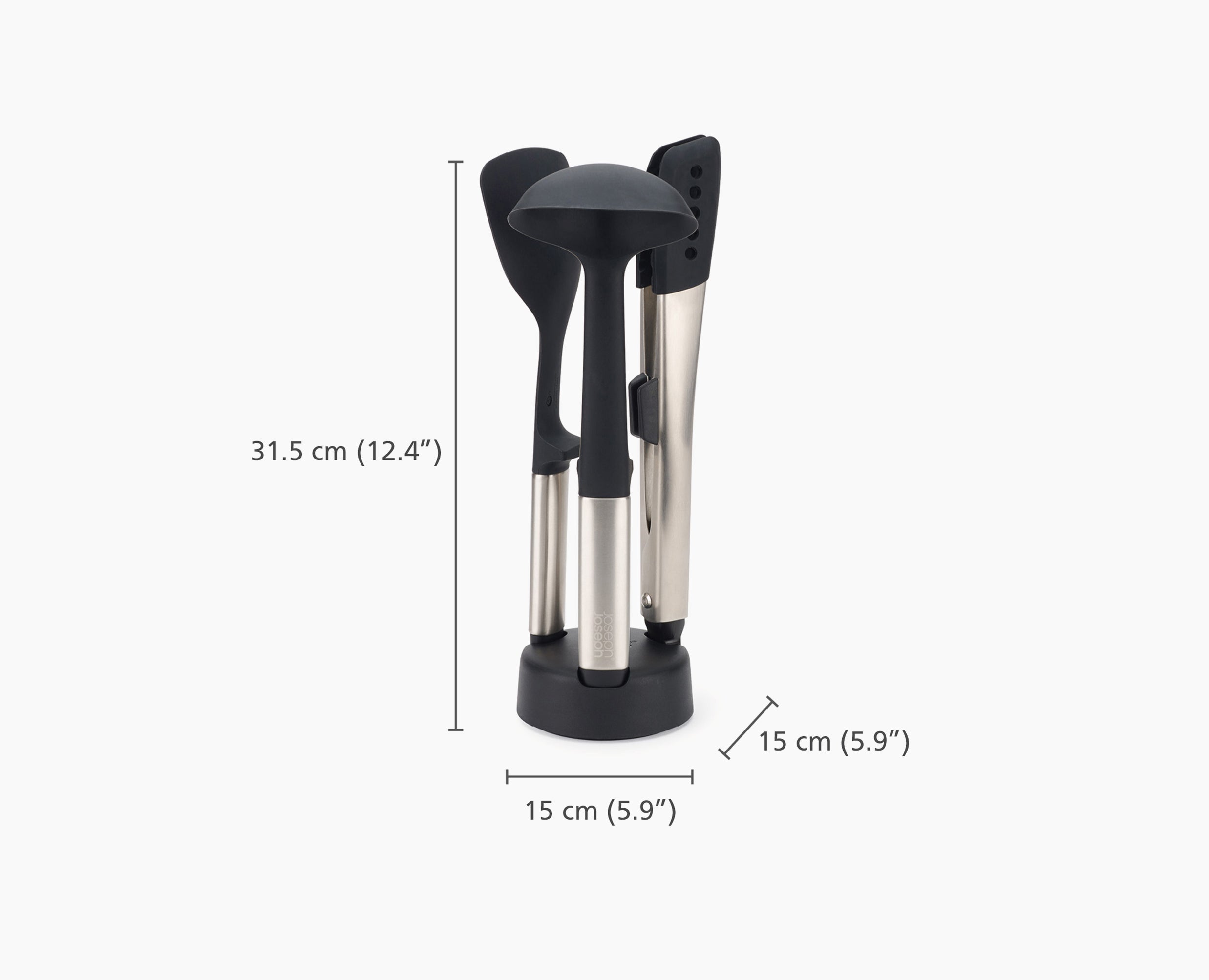 Elevate Fusion 3-piece Stainless-steel Utensil Set with Compact Stand - Image 9