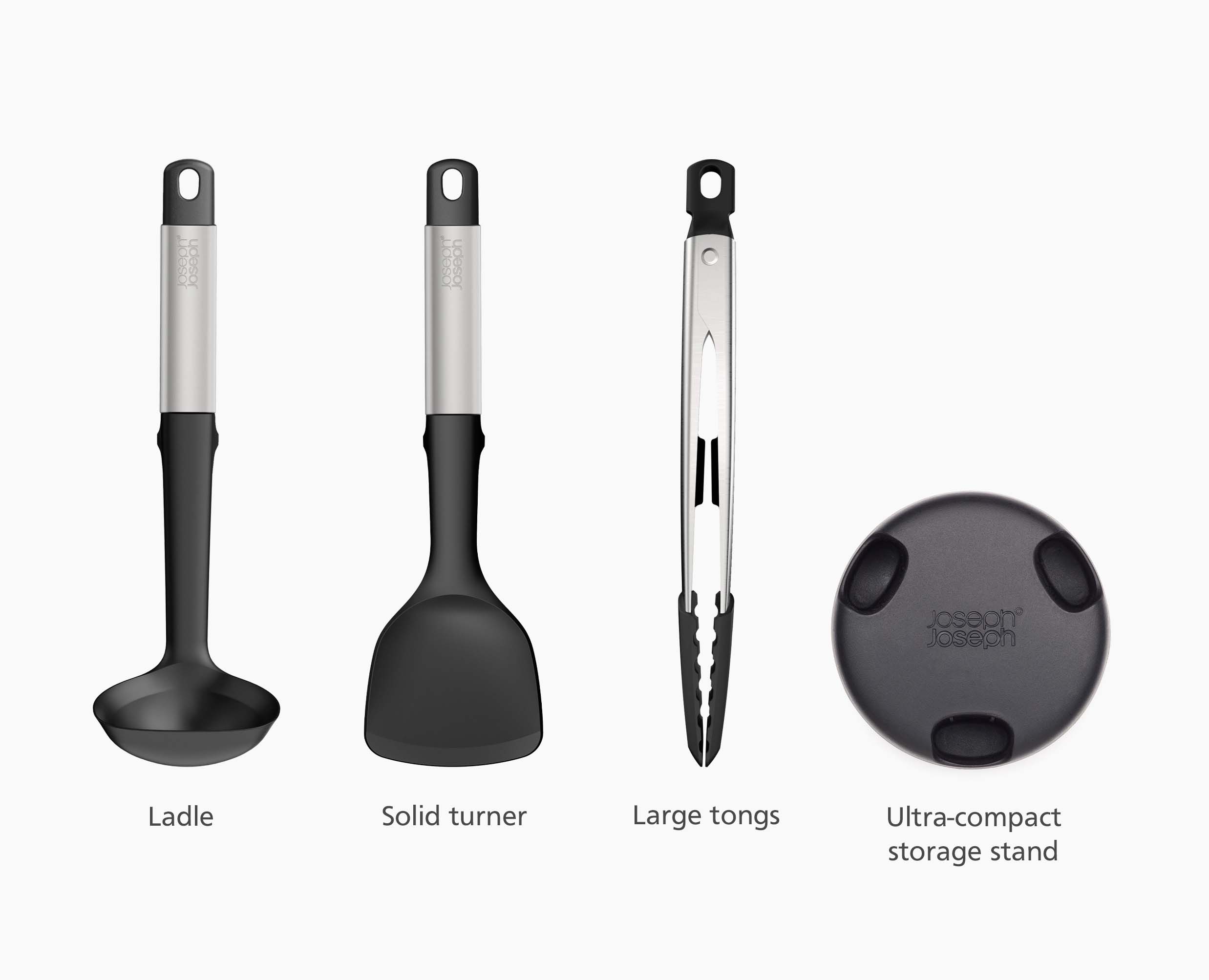 Elevate Fusion 3-piece Stainless-steel Utensil Set with Compact Stand - Image 8