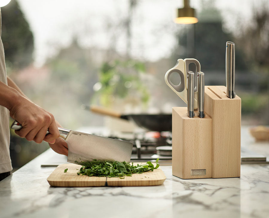 Elevate Fusion 5-piece Knife & Scissor Set with Beechwood Block - Image 2