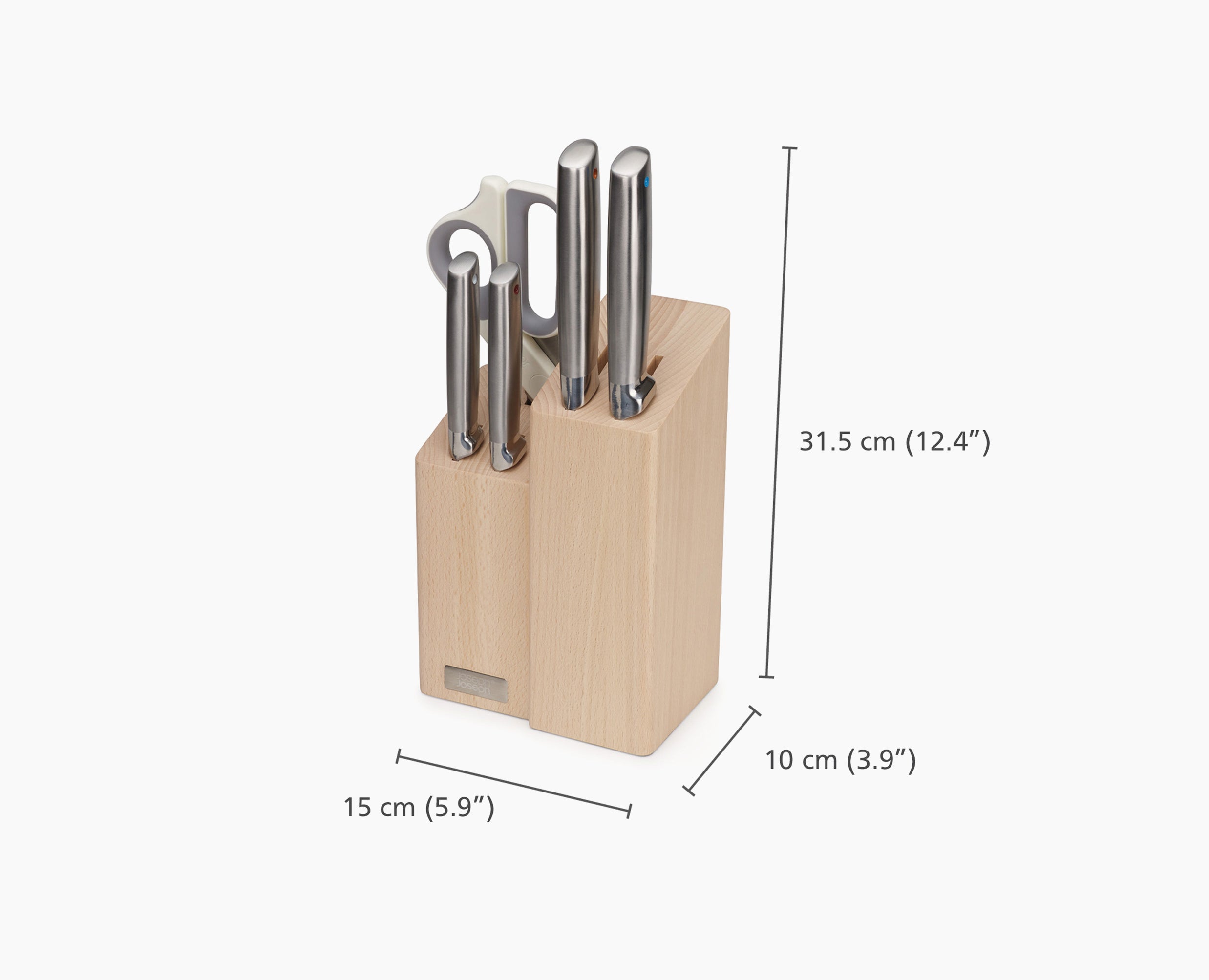 Elevate Fusion 5-piece Knife & Scissor Set with Beechwood Block - Image 11