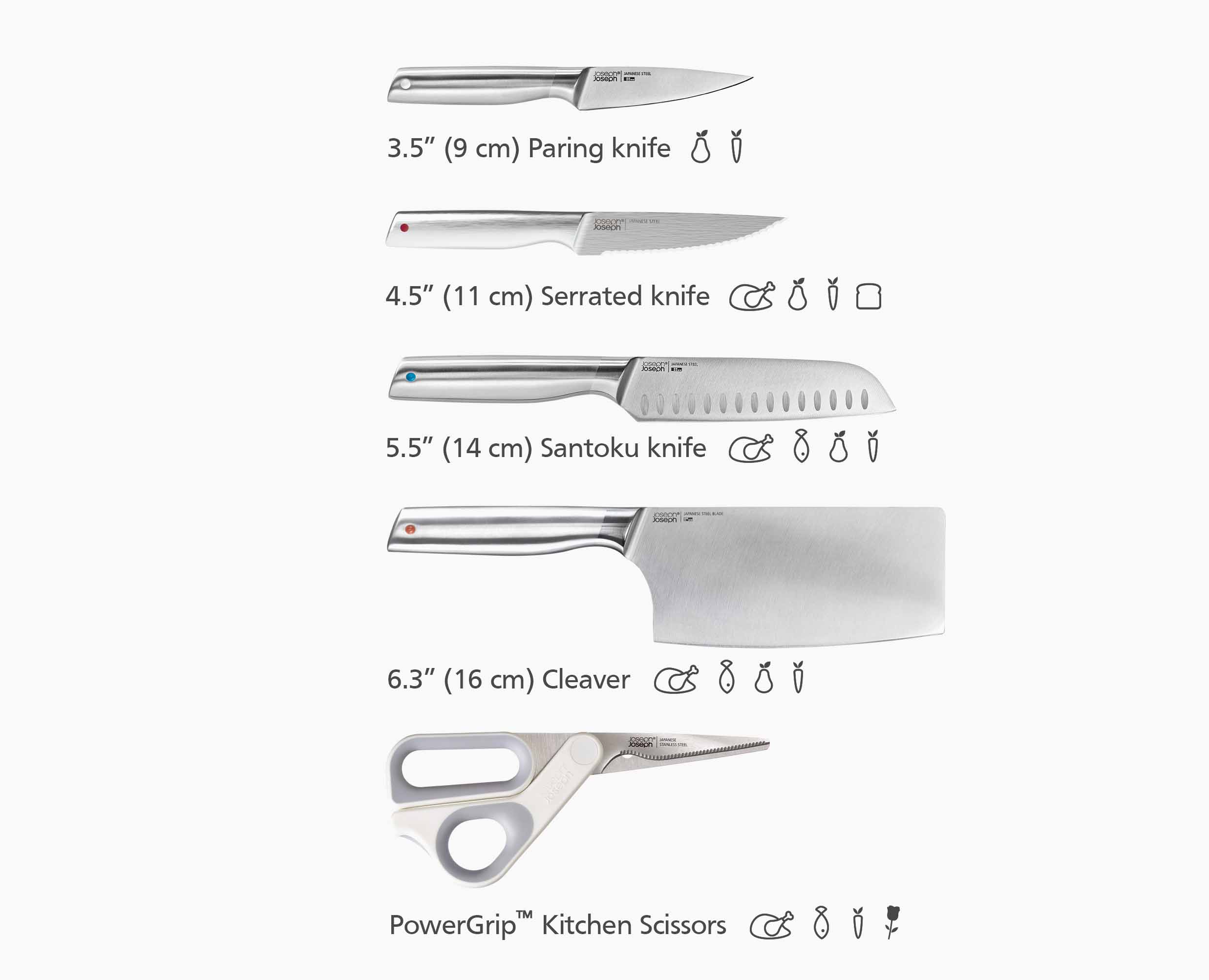 Elevate Fusion 5-piece Knife & Scissor Set with Beechwood Block - Image 10