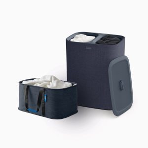 2-piece Black Tota Twin 90L & Hold-All  35L Laundry Basket Set