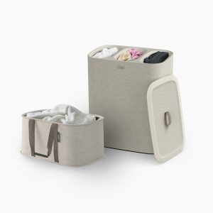 2-piece Ecru Tota Trio 90L & Hold-All  35L Laundry Basket Set