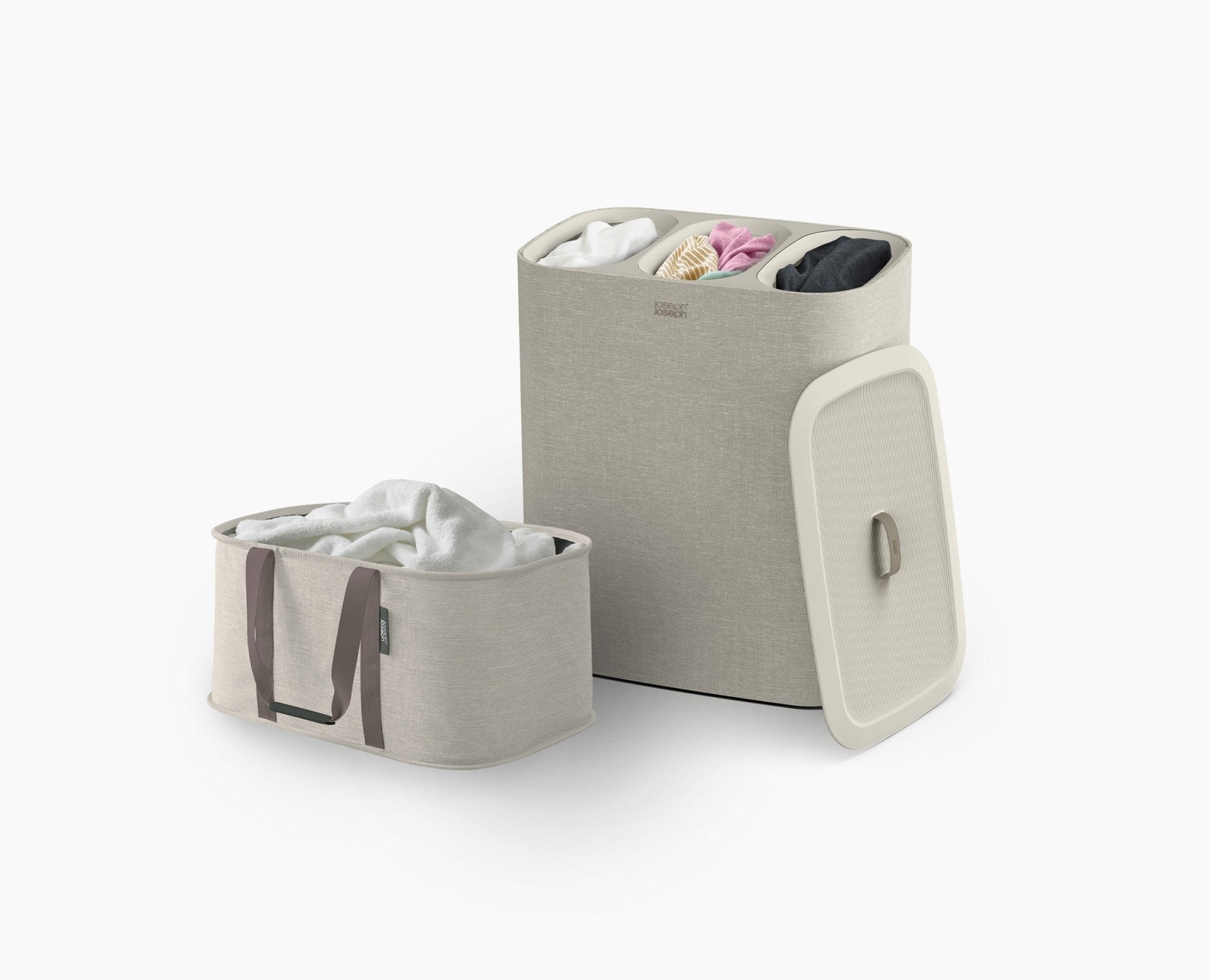 2-piece Ecru Tota Trio 90L & Hold-All 35L Laundry Basket Set
