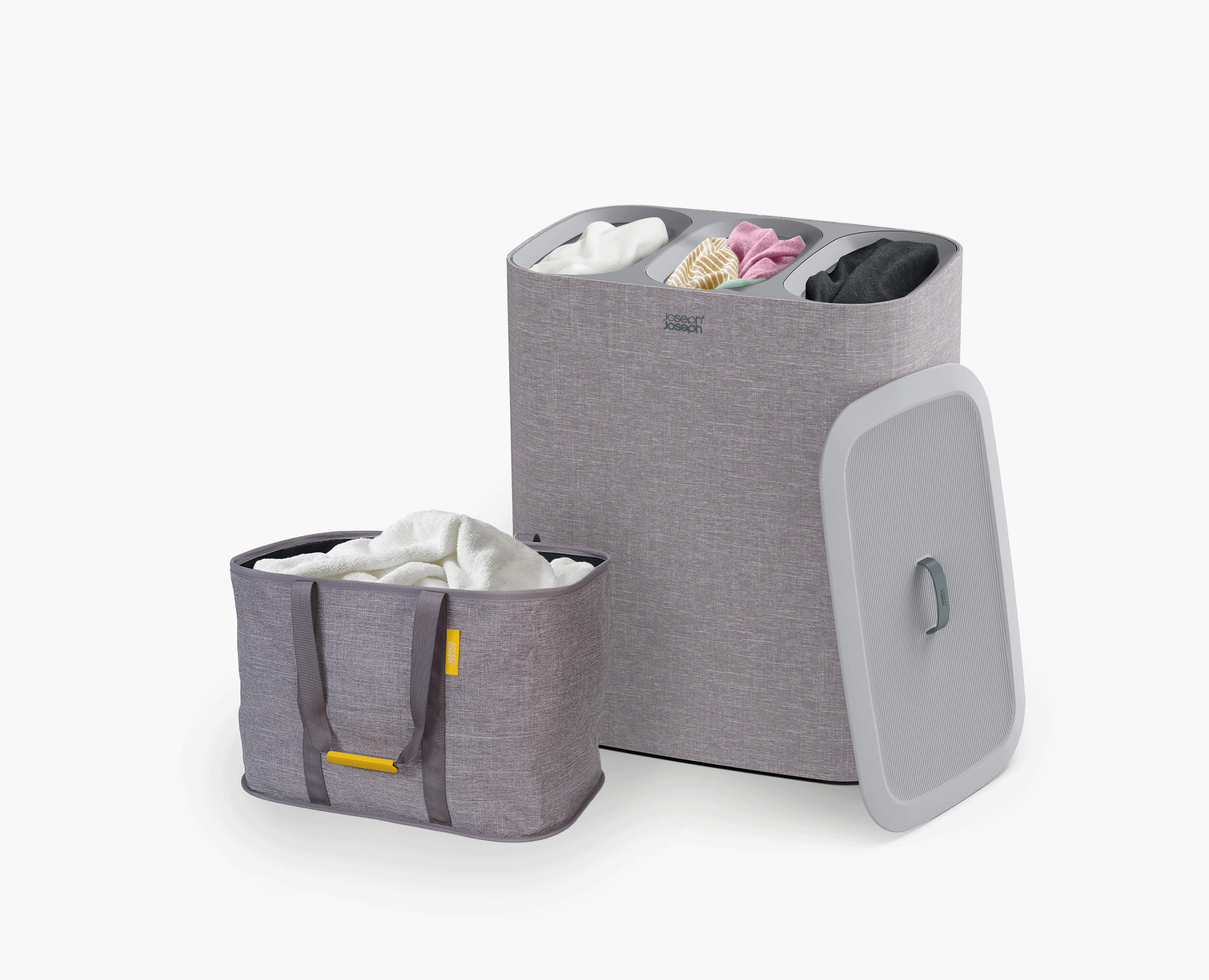 2-piece Gray Tota Trio 90L & Hold-All Max 55L Laundry Basket Set