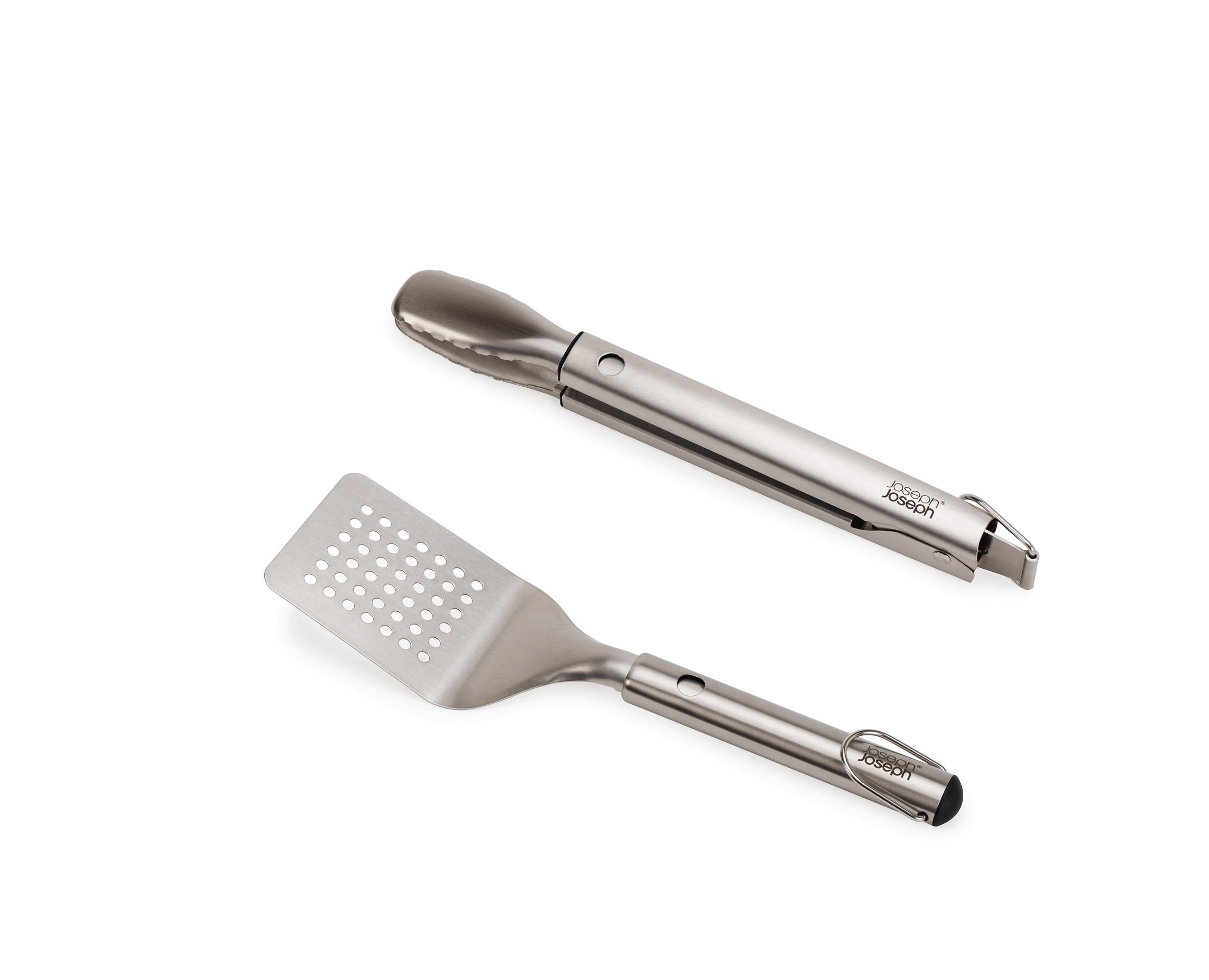 GrillOut 2-Piece Stainless-Steel BBQ Turner & Tongs Set - Image 3