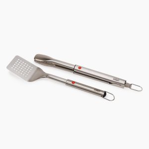 GrillOut  2-Piece Stainless-Steel BBQ Turner & Tongs Set