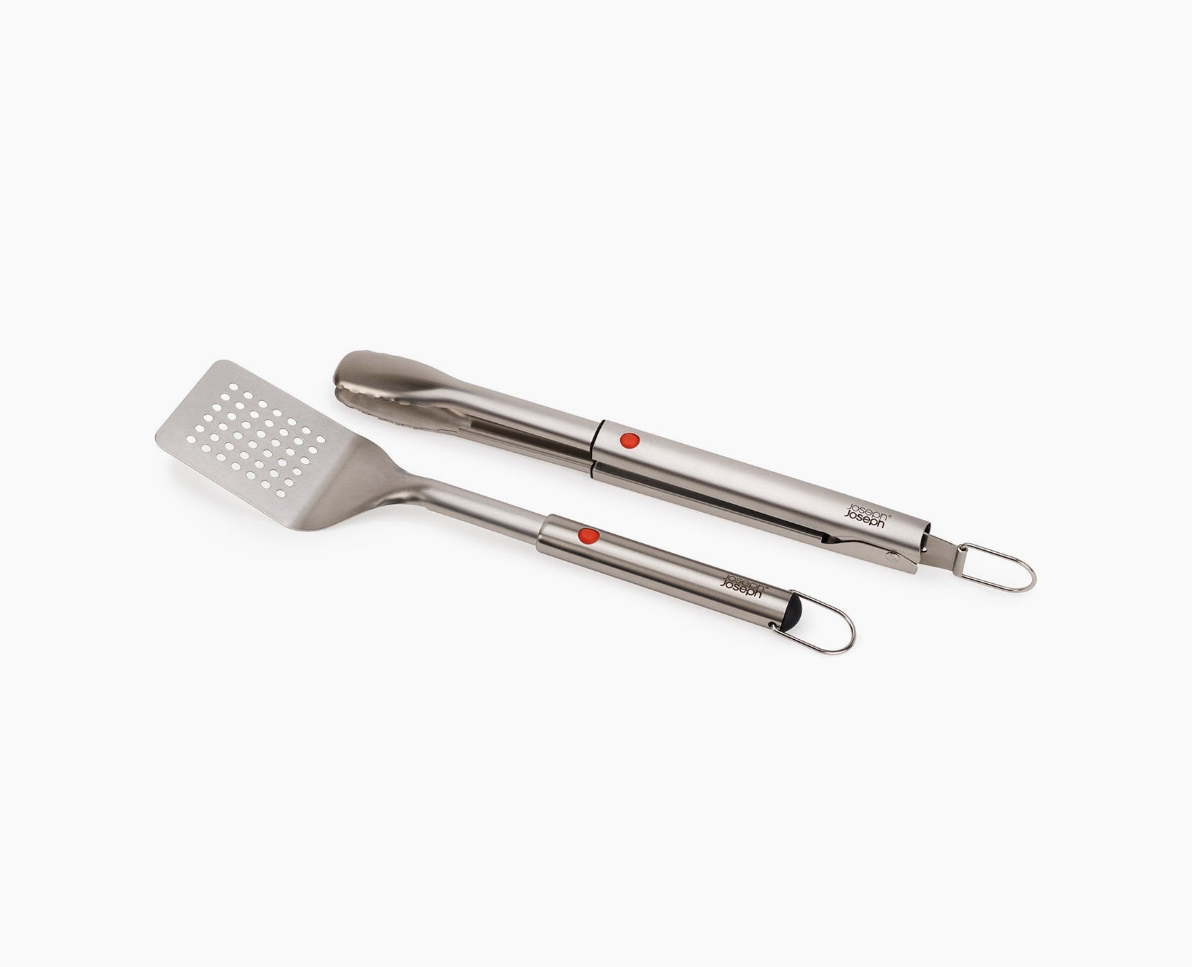 GrillOut 2-Piece Stainless-Steel BBQ Turner & Tongs Set