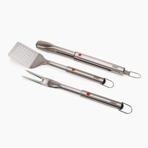 GrillOut  3-Piece Stainless-Steel BBQ Turner. Tongs & Fork Set