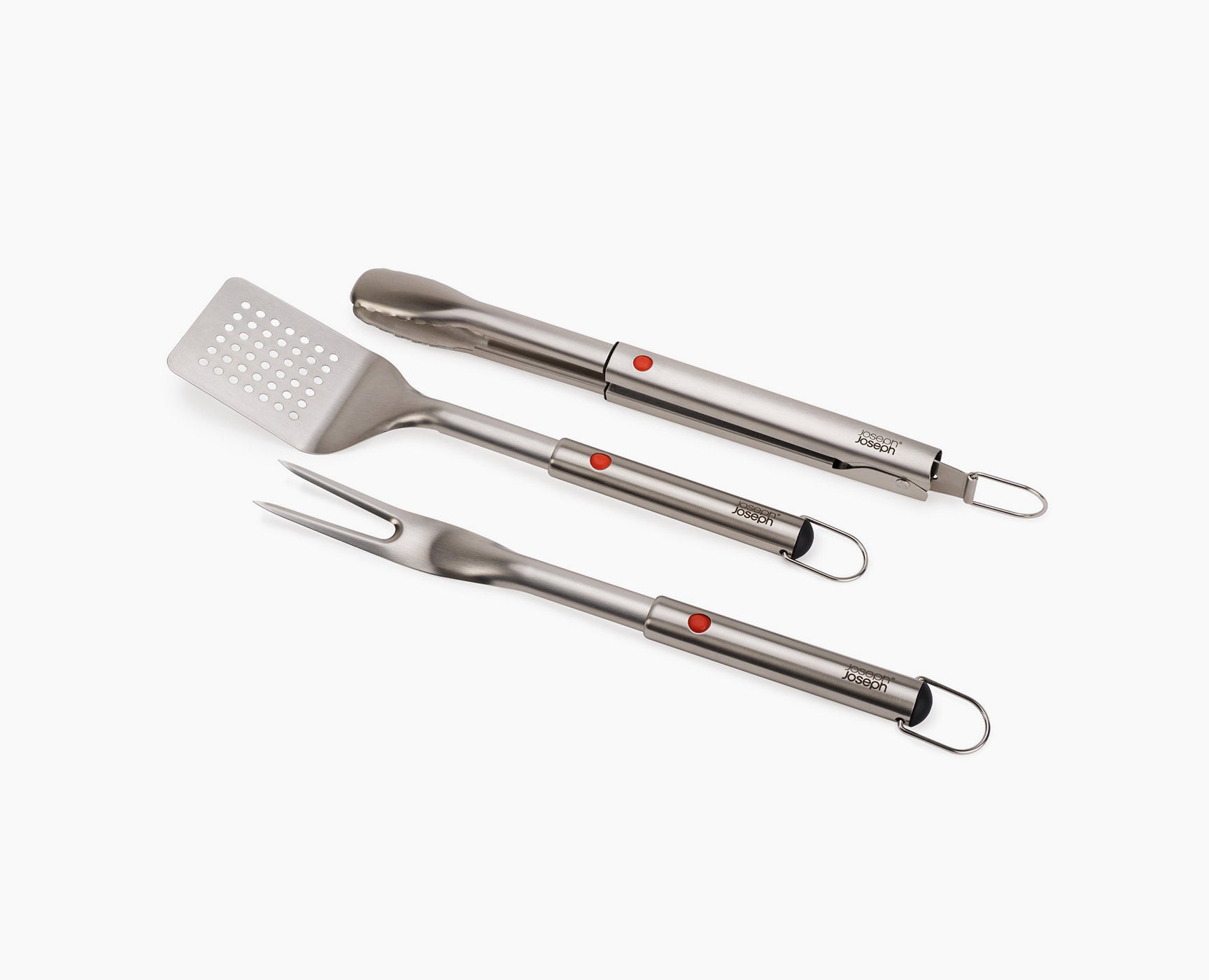 GrillOut 3-Piece Stainless-Steel BBQ Turner. Tongs & Fork Set
