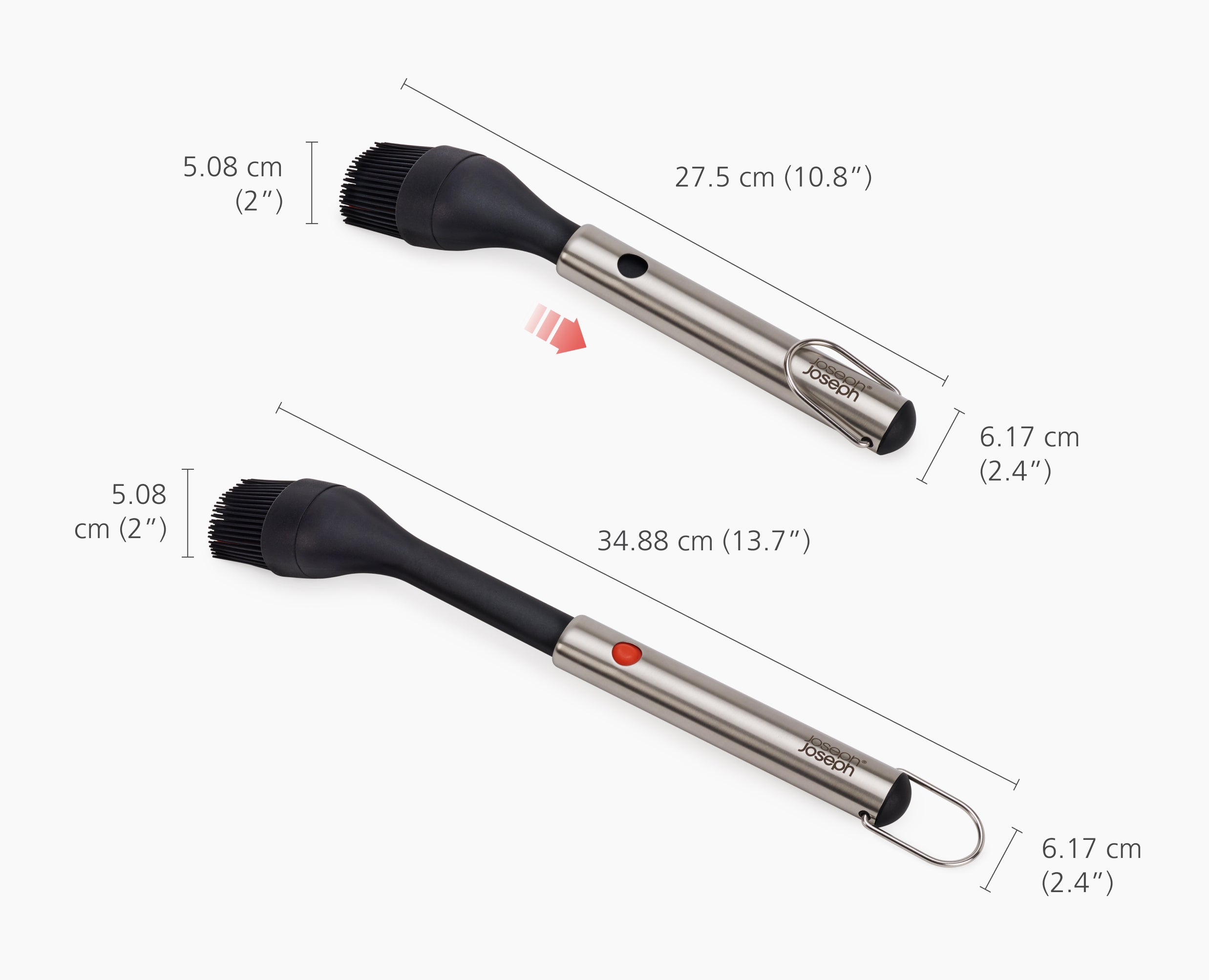 GrillOut Black BBQ Silicone Basting Brush with Extending Handle - Image 7