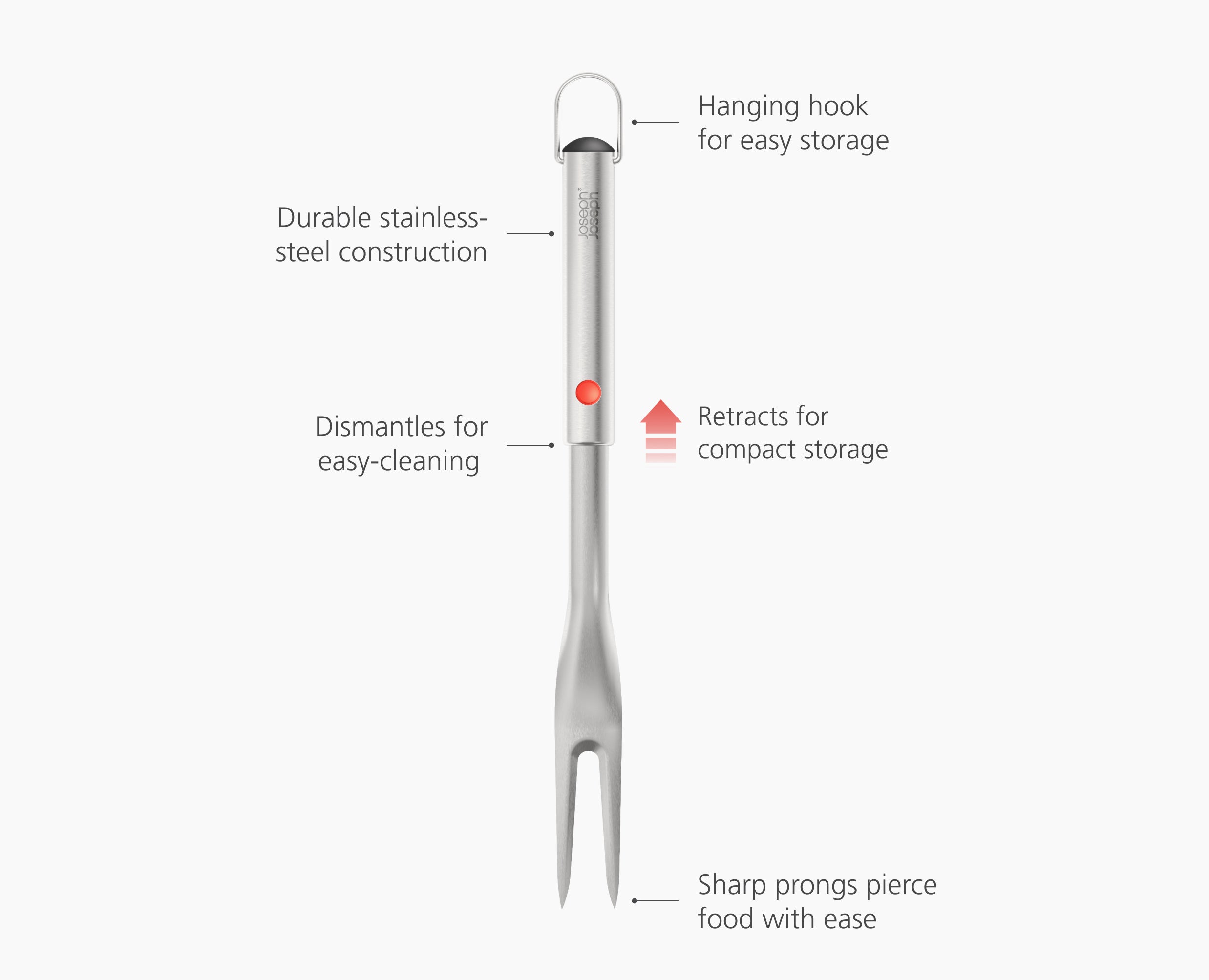 GrillOut Stainless-Steel BBQ Fork with Extending Handle - Image 6