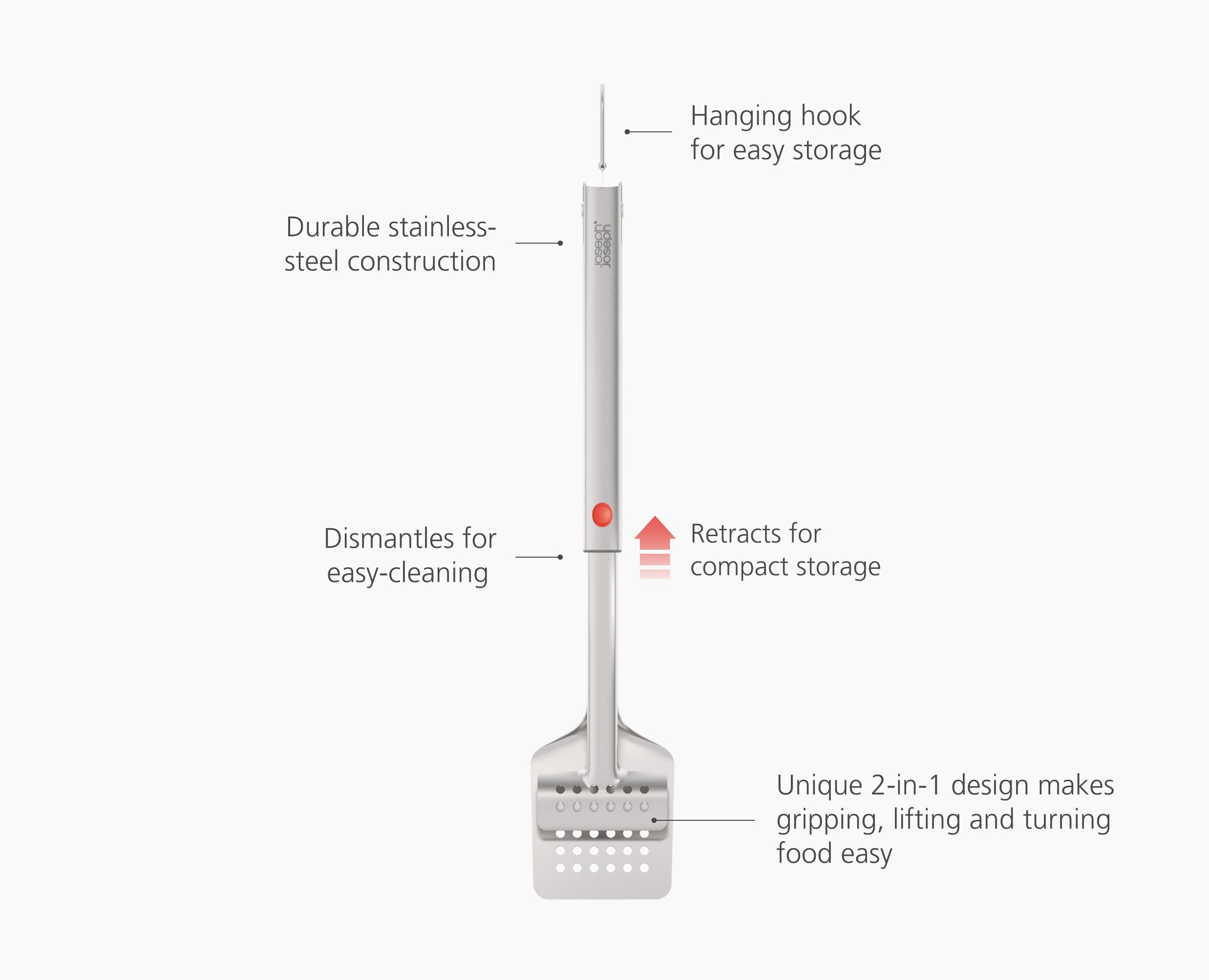 GrillOut Stainless-Steel BBQ Turner Tongs with Extending Handle - Image 6
