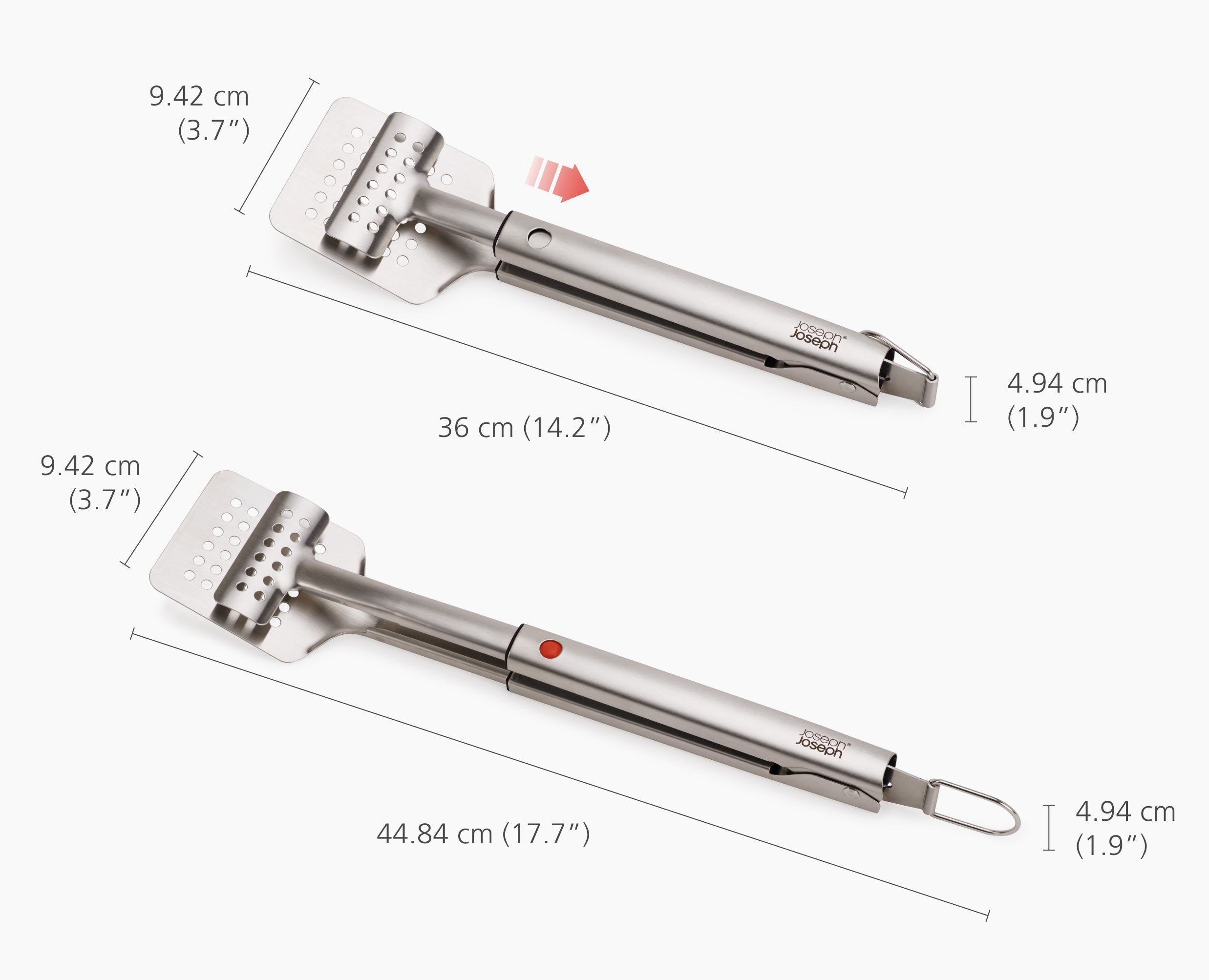 GrillOut Stainless-Steel BBQ Turner Tongs with Extending Handle - Image 7