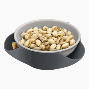 Double-Dish  Gray Serving Bowl