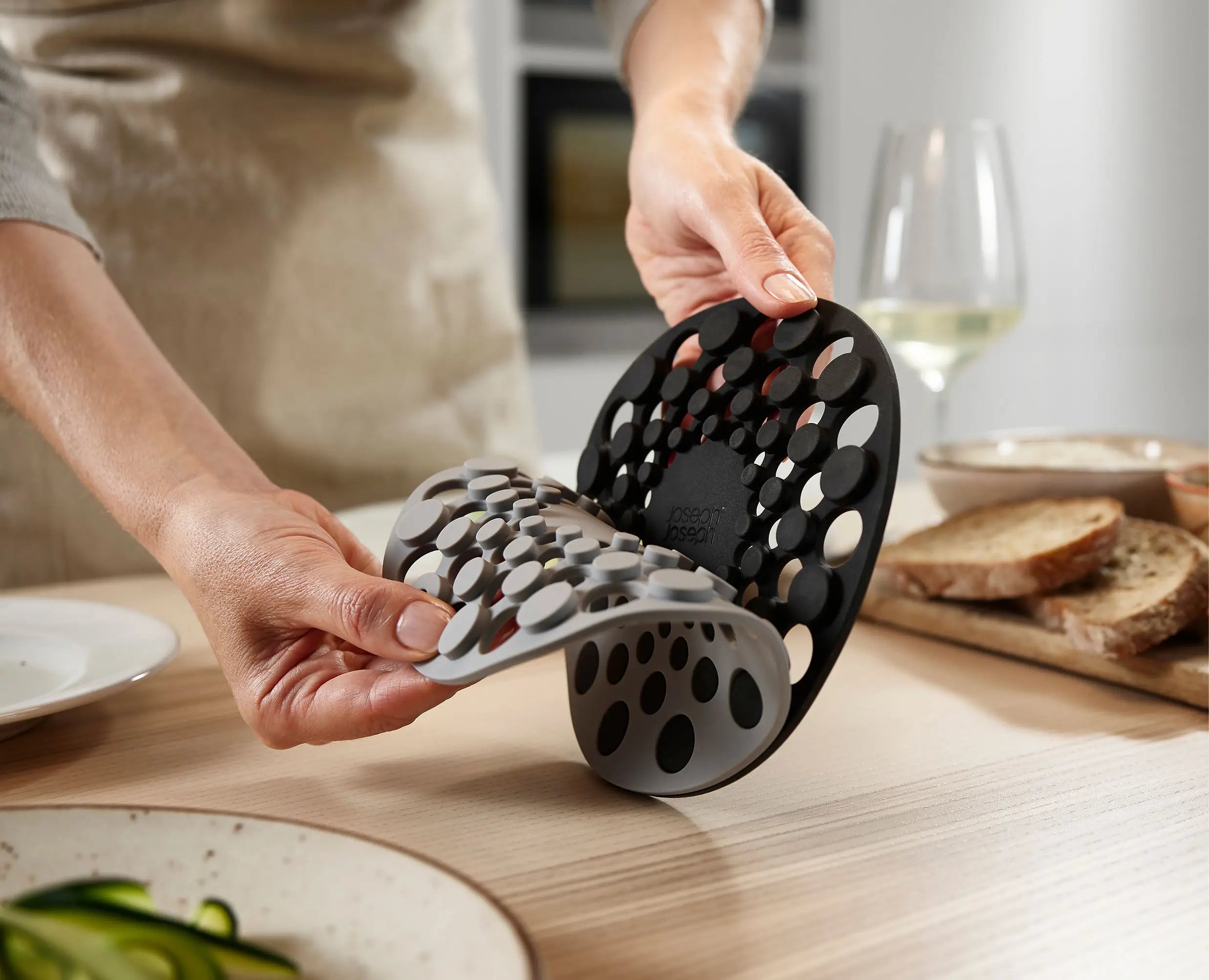 Spot-On Set of 2 Gray Silicone Trivets - Image 4