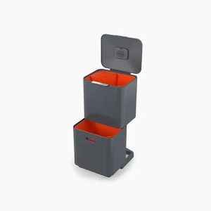 Totem Max 60L Gray Waste & Recycling Trash Can
