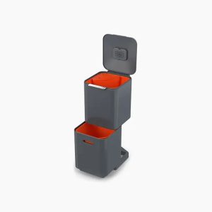 Totem Compact 40L Gray Waste & Recycling Trash Can