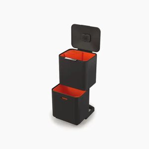 Totem Max 60L Black Waste & Recycling Trash Can