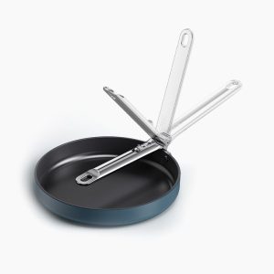 Space Folding Handle Ceramic Non-stick 9.5 Blue Frying Pan