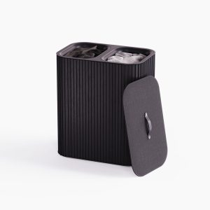 Tota Twin Luxe 90L Black Laundry Separation Basket