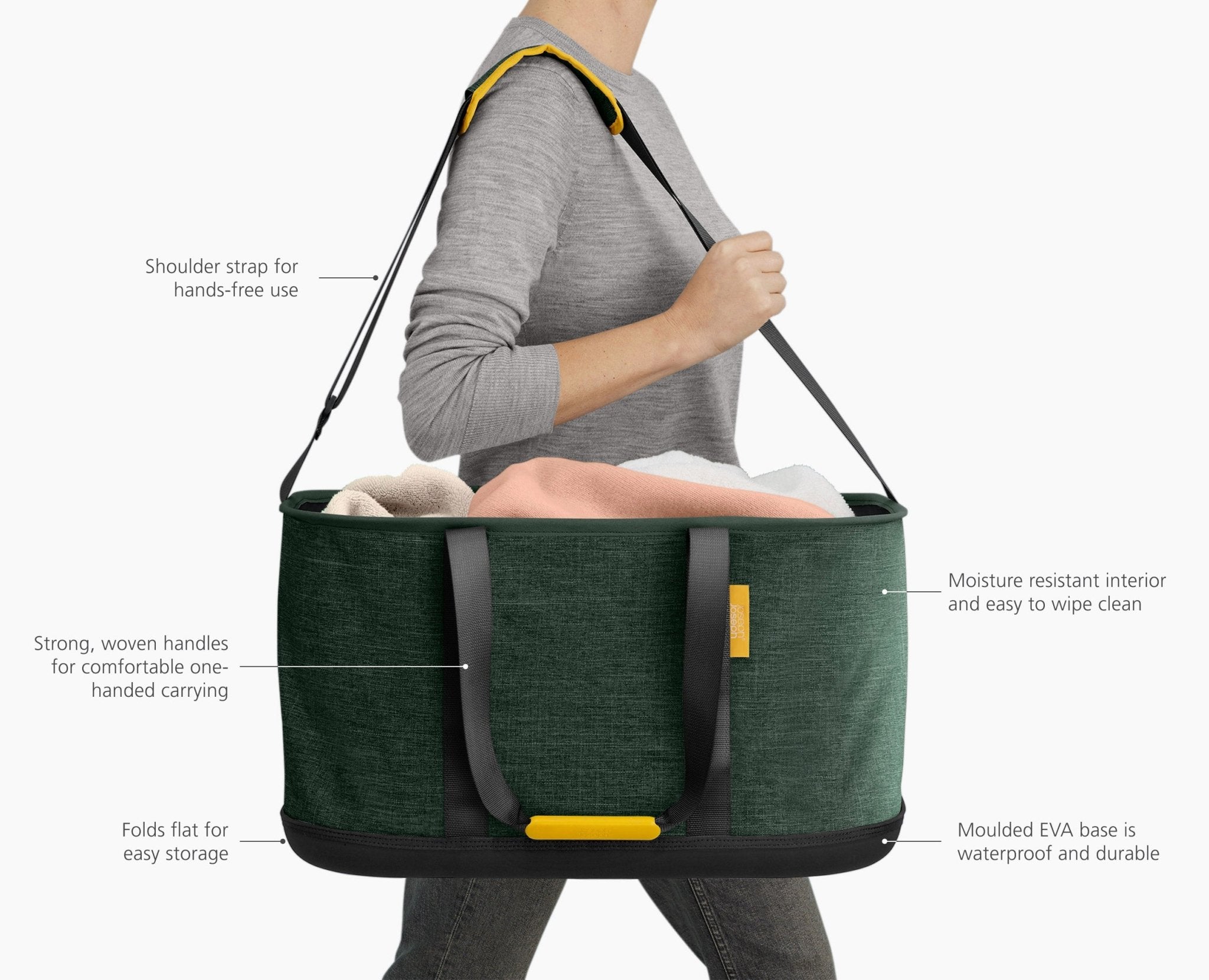 Hold-All Outdoor Green Collapsible 45L Laundry Basket - Image 6