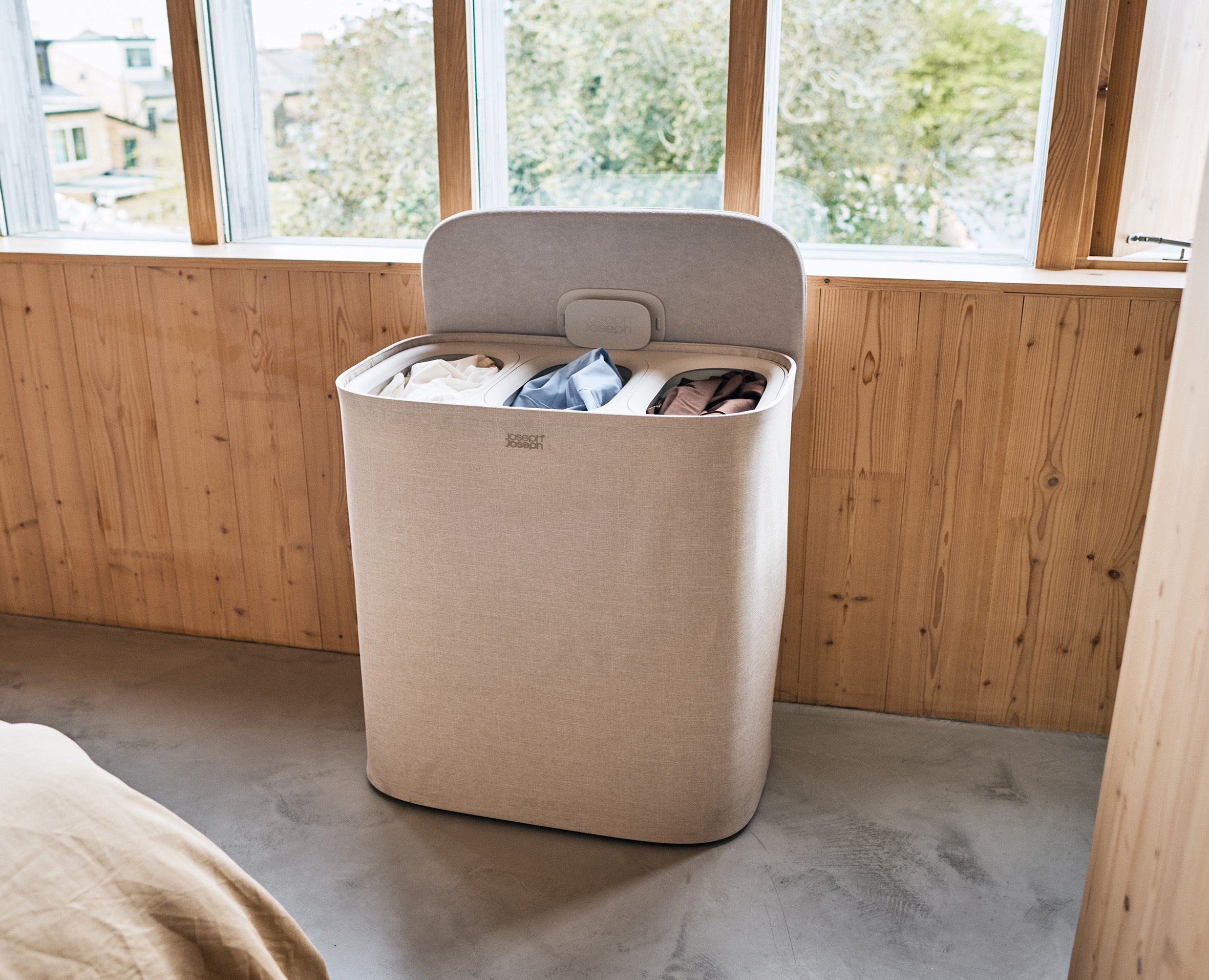 Tota 2 Trio 90L Pale Mushroom Laundry Separation Basket - Image 3