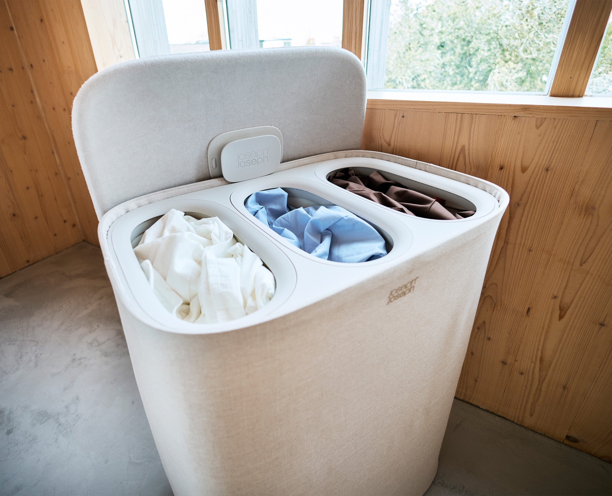 Tota 2 Trio 90L Pale Mushroom Laundry Separation Basket - Image 4