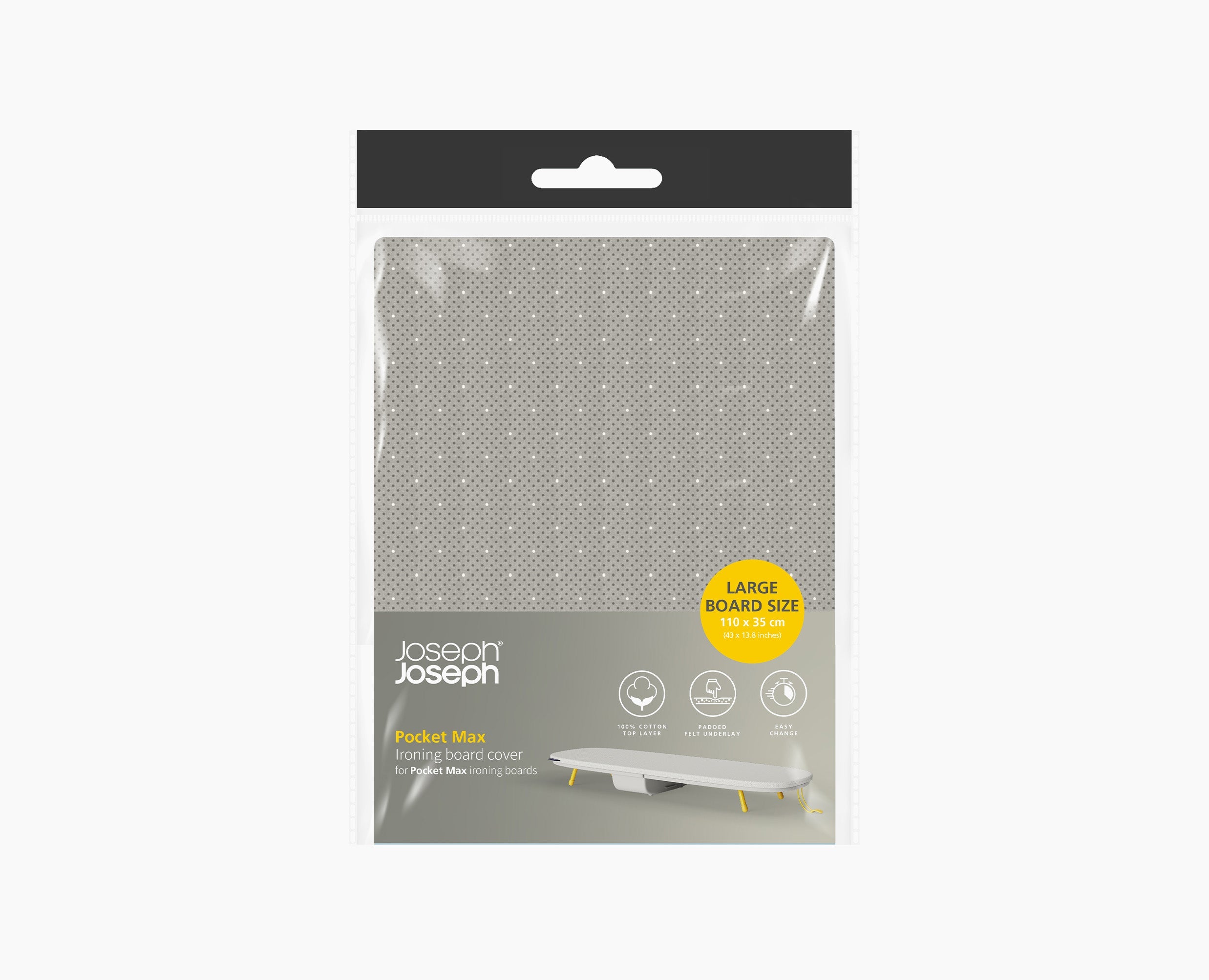 Pocket Max 110cm Gray Ironing Board Cover - Image 2