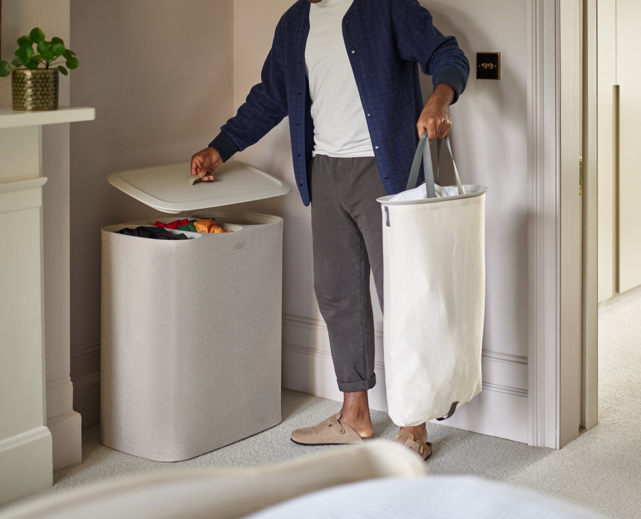 2-piece Ecru Tota Trio 90L & Hold-All 35L Laundry Basket Set - Image 5