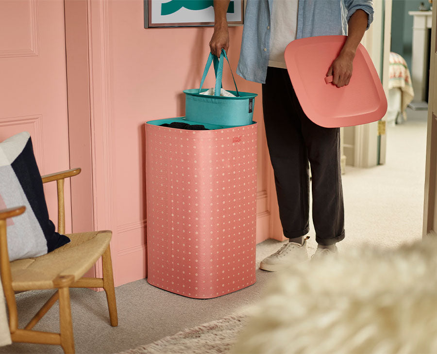Tota Twin Pop 60L Coral Laundry Separation Basket - Image 2