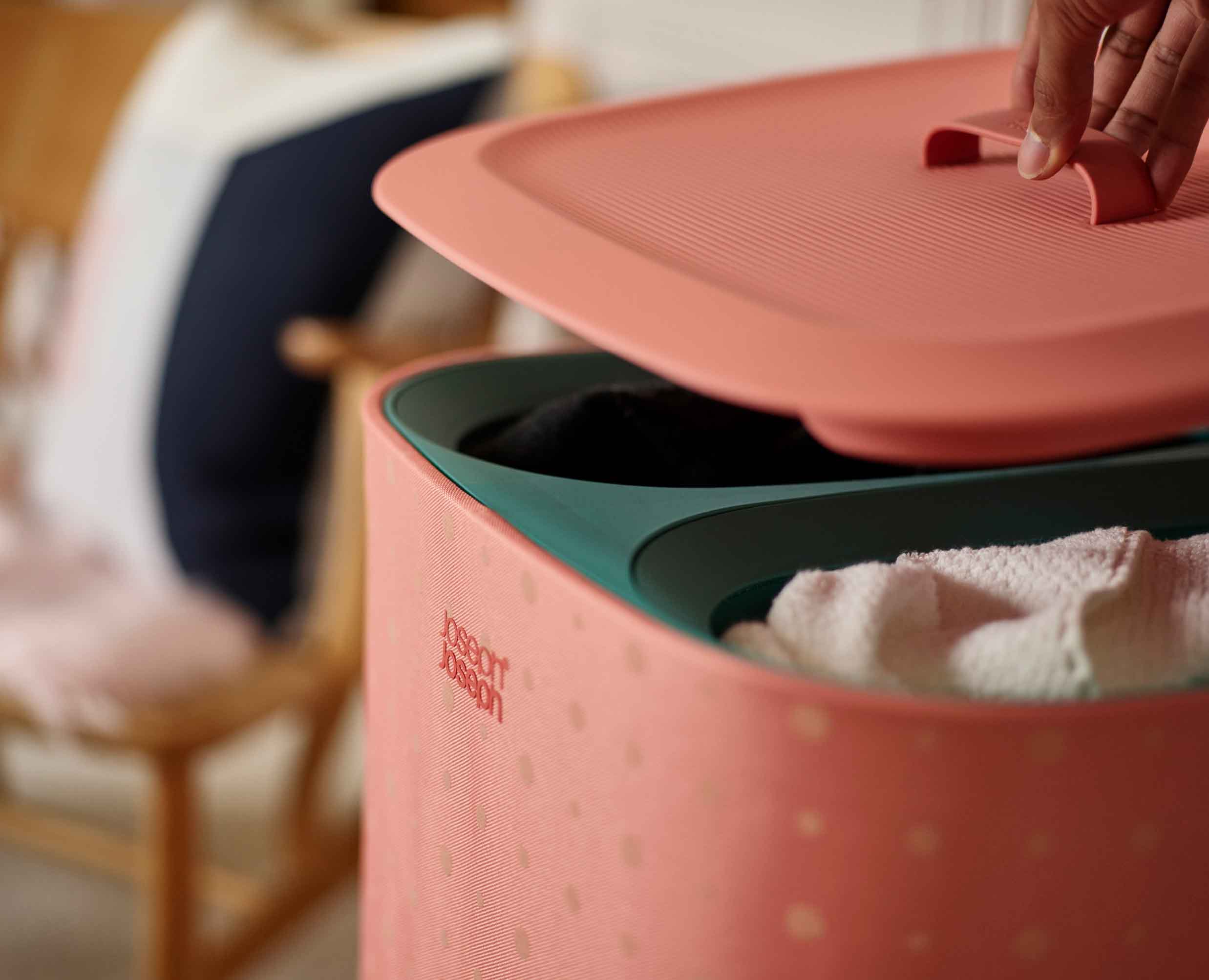 Tota Twin Pop 60L Coral Laundry Separation Basket - Image 5